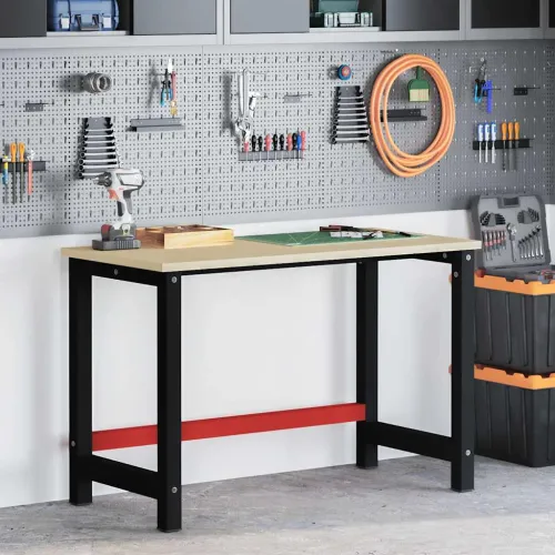 Okvir za radni stol metalni 120 x 57 x 79 cm crno-crveni - 120 x 57 x 79 cm s 1 šipkom Cijena