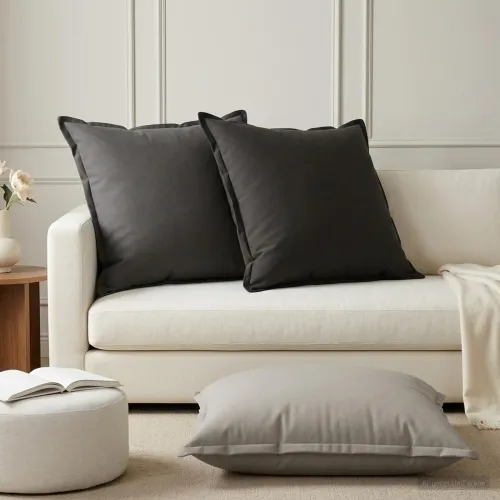 Jastuk s jastukom HOUTEN 2 kom. Crna Poliester - Crna 65 x 65 cm 2 Cijena