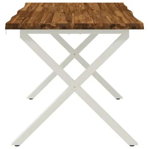 Stol za blagovanje s prirodnim rubom 90 x 55 x 75 cm - Prirodna i bijela 90 x 55 x 75 cm Živi rub Cijena
