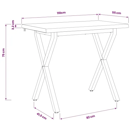 Stol za blagovanje s prirodnim rubom 110 x 55 x 75 cm - Prirodno, kava 110 x 55 x 75 cm Živi rub Cijena