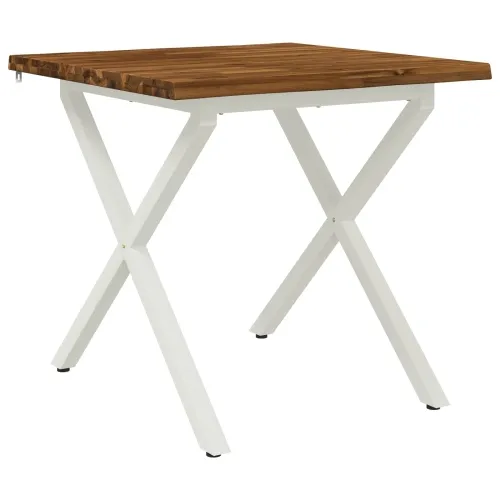Stol za blagovanje s prirodnim rubom 80 x 80 x 75 cm - Prirodna i bijela 80 x 80 x 75 cm Živi rub Cijena