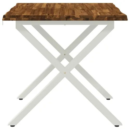Stol za blagovanje s prirodnim rubom 80 x 80 x 75 cm - Prirodna i bijela 80 x 80 x 75 cm Živi rub Cijena