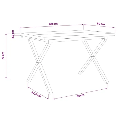 Stol za blagovanje s prirodnim rubom 120 x 80 x 75 cm - Prirodno, kava 120 x 80 x 75 cm Živi rub Cijena