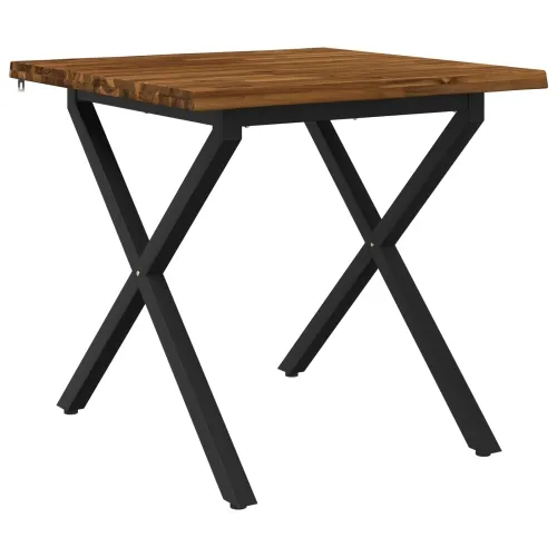 Stol za blagovanje s prirodnim rubom 90 x 90 x 75 cm - Prirodna i crna 90 x 90 x 75 cm Živi rub Cijena