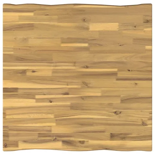 Stol za blagovanje s prirodnim rubom 90 x 90 x 75 cm - Izbijeljena i crna 90 x 90 x 75 cm Živi rub Cijena