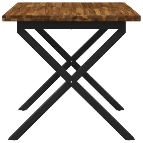Kvadratni blagovaonski stol 70 x 70 x 75 cm Čvrsto drvo akacije - Prirodna i crna 70 x 70 x 75 cm Četvrtasto Cijena