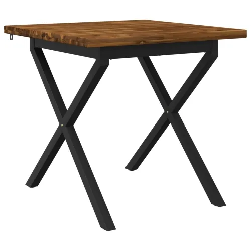 Kvadratni blagovaonski stol 70 x 70 x 75 cm Čvrsto drvo akacije - Prirodna i crna 70 x 70 x 75 cm Četvrtasto Cijena