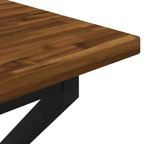Kvadratni blagovaonski stol 70 x 70 x 75 cm Čvrsto drvo akacije - Prirodna i crna 70 x 70 x 75 cm Četvrtasto Cijena