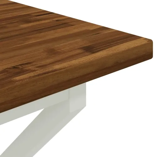 Kvadratni blagovaonski stol 80 x 80 x 75 cm Čvrsto drvo akacije - Prirodna i bijela 80 x 80 x 75 cm Četvrtasto Cijena