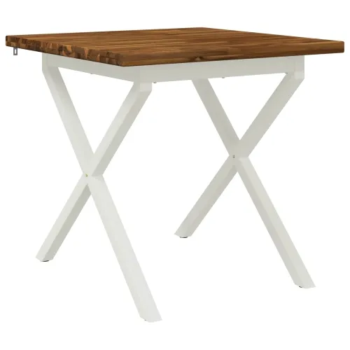Kvadratni blagovaonski stol 80 x 80 x 75 cm Čvrsto drvo akacije - Prirodna i bijela 80 x 80 x 75 cm Četvrtasto Cijena