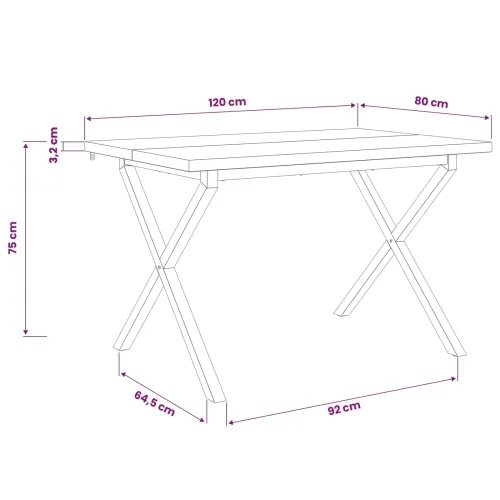 Kvadratni blagovaonski stol 120 x 80 x 75 cm - Prirodno, kava 120 x 80 x 75 cm Četvrtasto Cijena