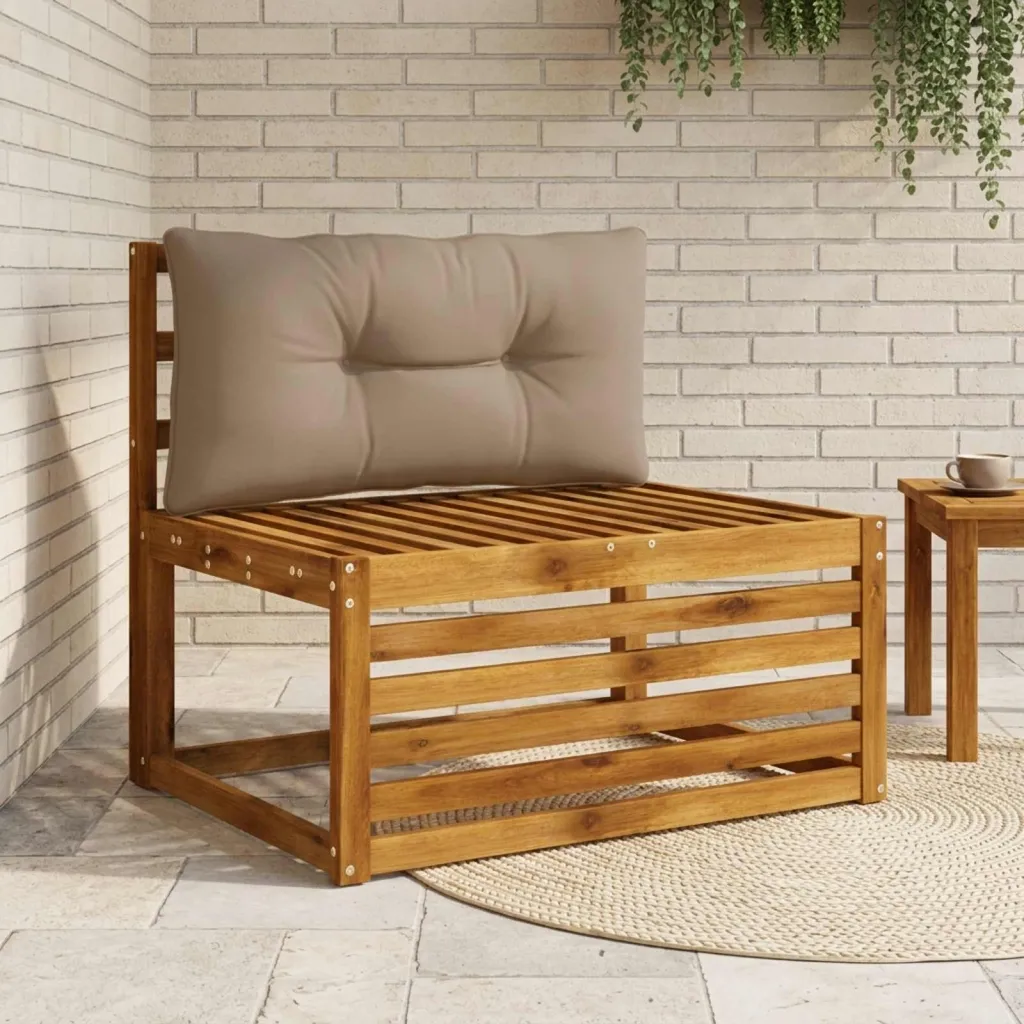 Jastučić za leđa PUTTEN 100% poliester Sivosmeđa - Sivosmeđa 80 x 40 x 10 cm Melange