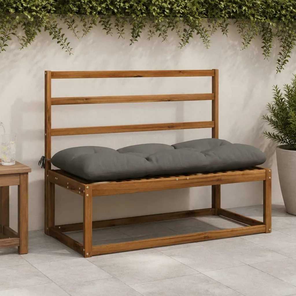 Jastučić za klupu VIANEN 100% poliester Siva 100 x 50 x 12 cm - Siva 100 x 50 x 12 cm
