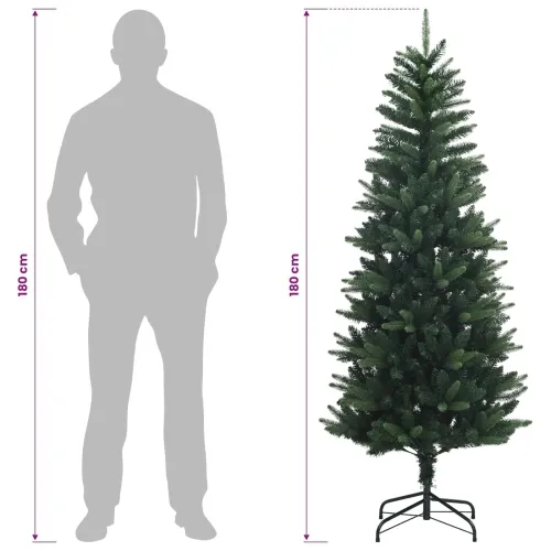 Umjetno božićno drvce s nogom 180 cm 300 LED lampica - 180 cm s LED svjetlima Zelena Cijena