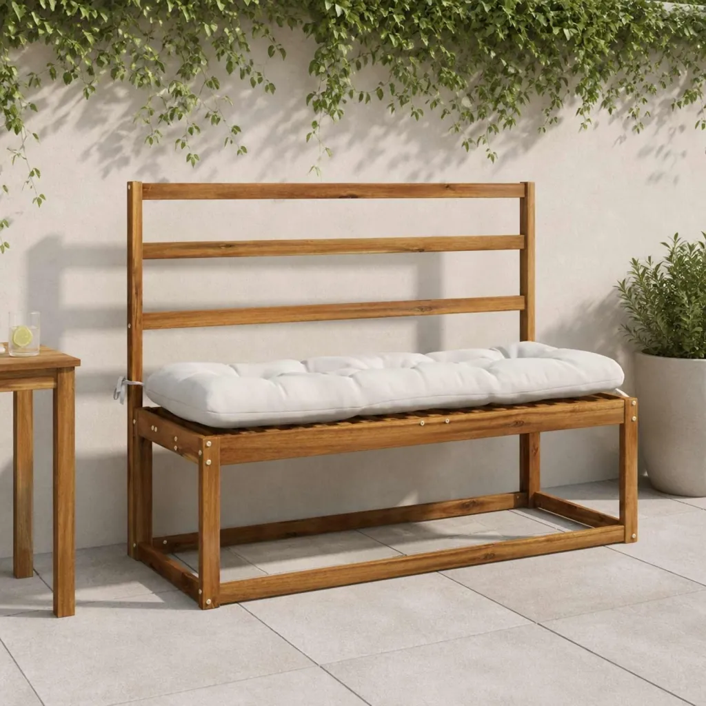Jastučić za klupu VIANEN 100% poliester Bijela 130 x 40 x 12 cm - Bijela 130 x 40 x 12 cm