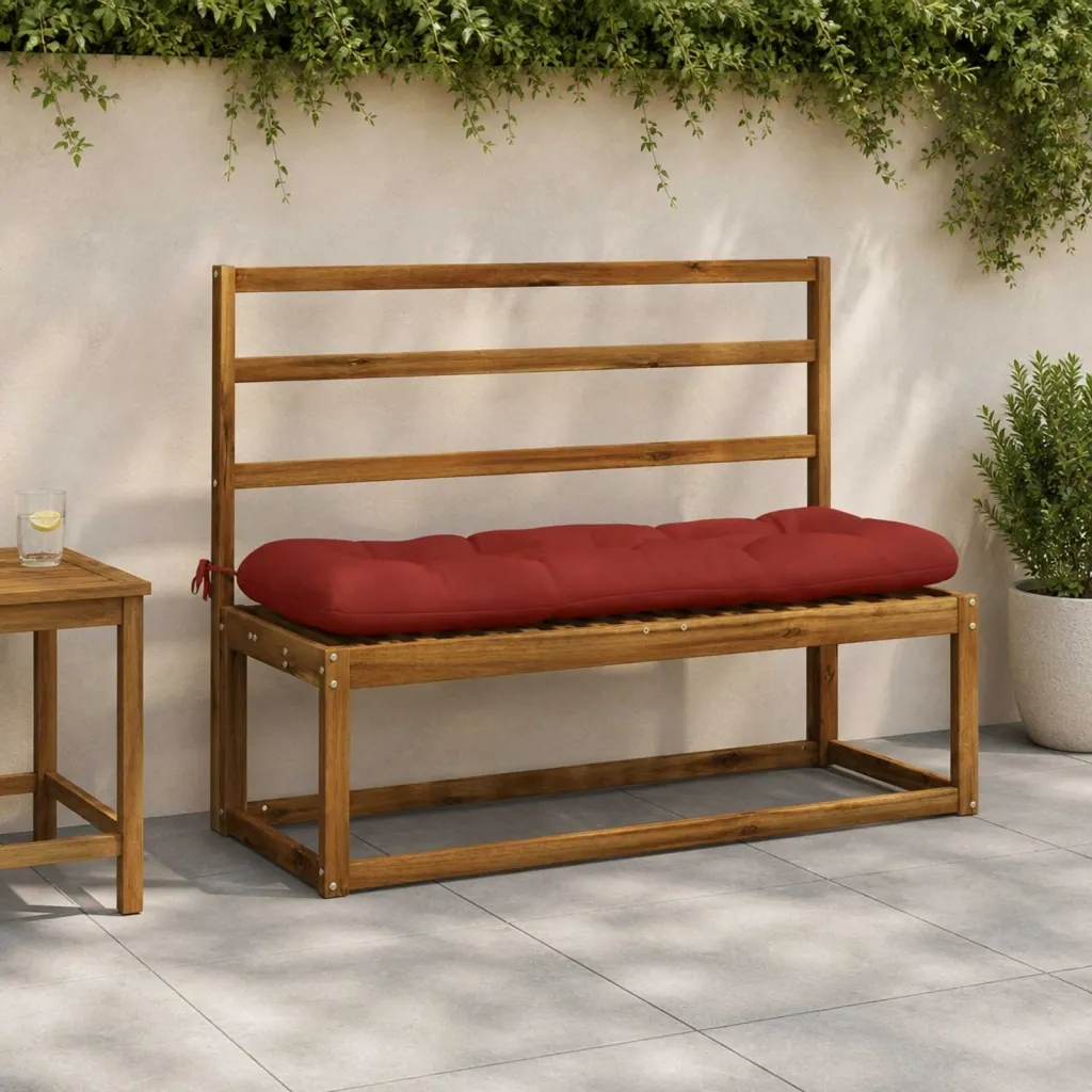 Jastučić za klupu VIANEN 100% poliester Crvena 130 x 40 x 12 cm - Crvena 130 x 40 x 12 cm