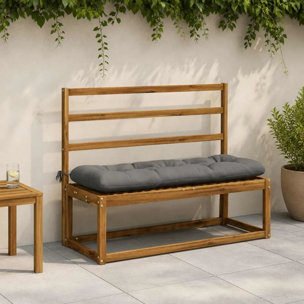 Jastučić za klupu VIANEN 100% poliester Siva 130 x 40 x 12 cm - Siva 130 x 40 x 12 cm