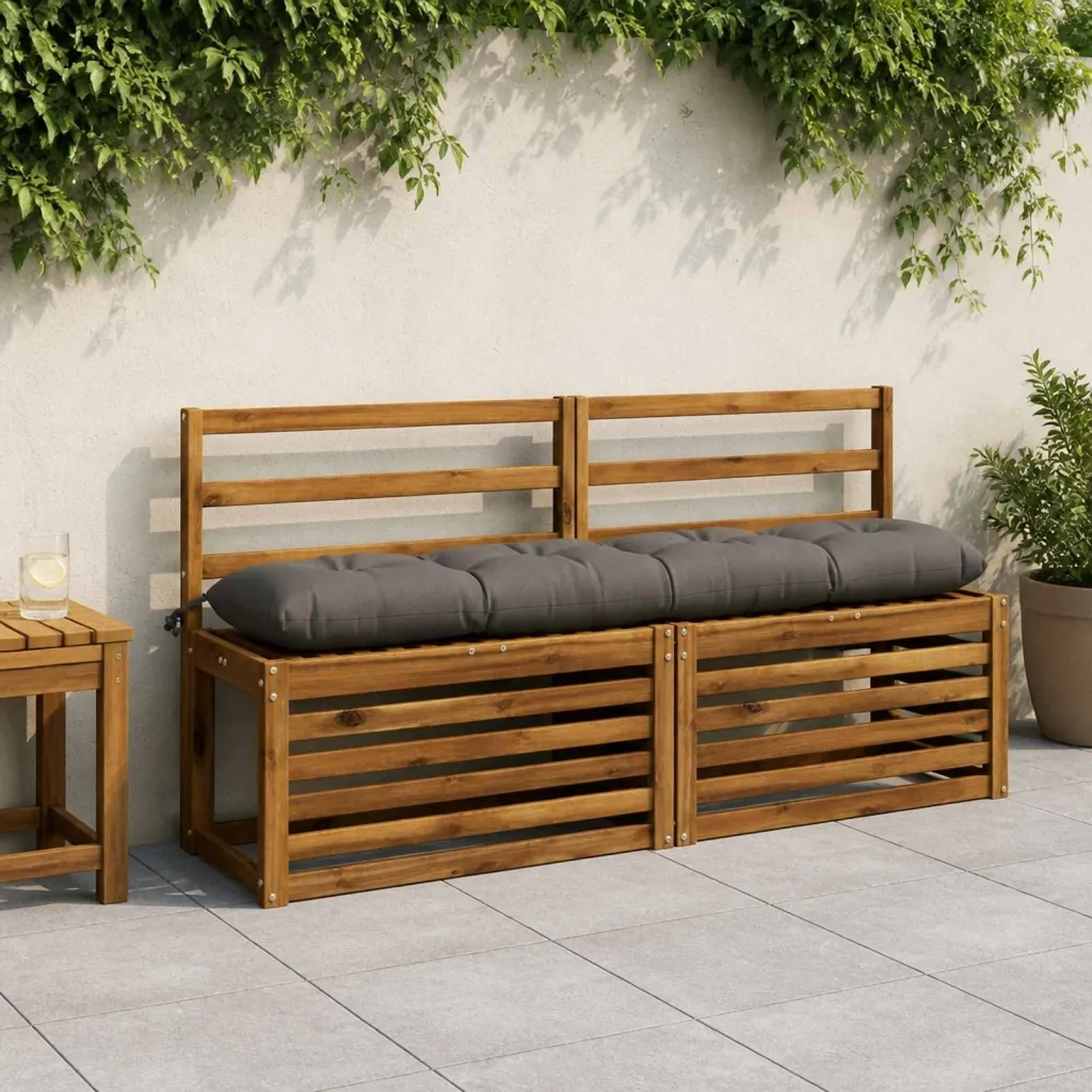 Jastučići za klupe VIANEN 2 kom. 100% poliester Siva - Siva 140 x 30 x 12 cm
