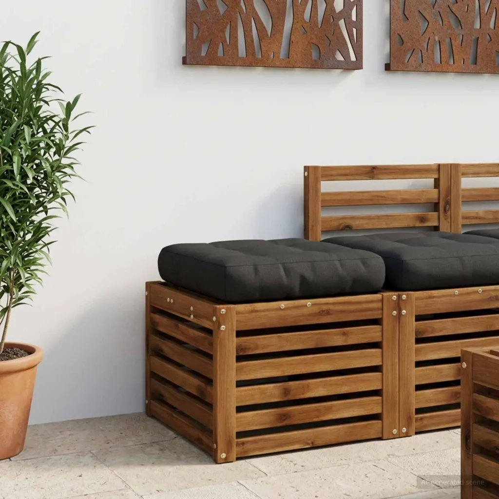 Jastučić za sjedalo od 1 dijela VIANEN 100% poliester Crna - Crna 50 x 50 x 12 cm 1