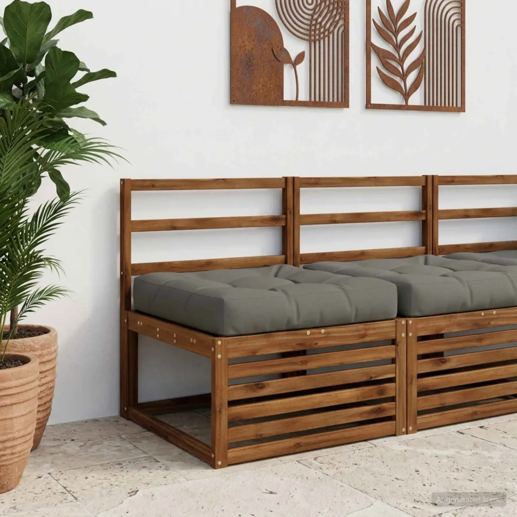 Jastučić za sjedalo od 1 dijela VIANEN 100% poliester Siva - Siva 70 x 70 x 12 cm 1
