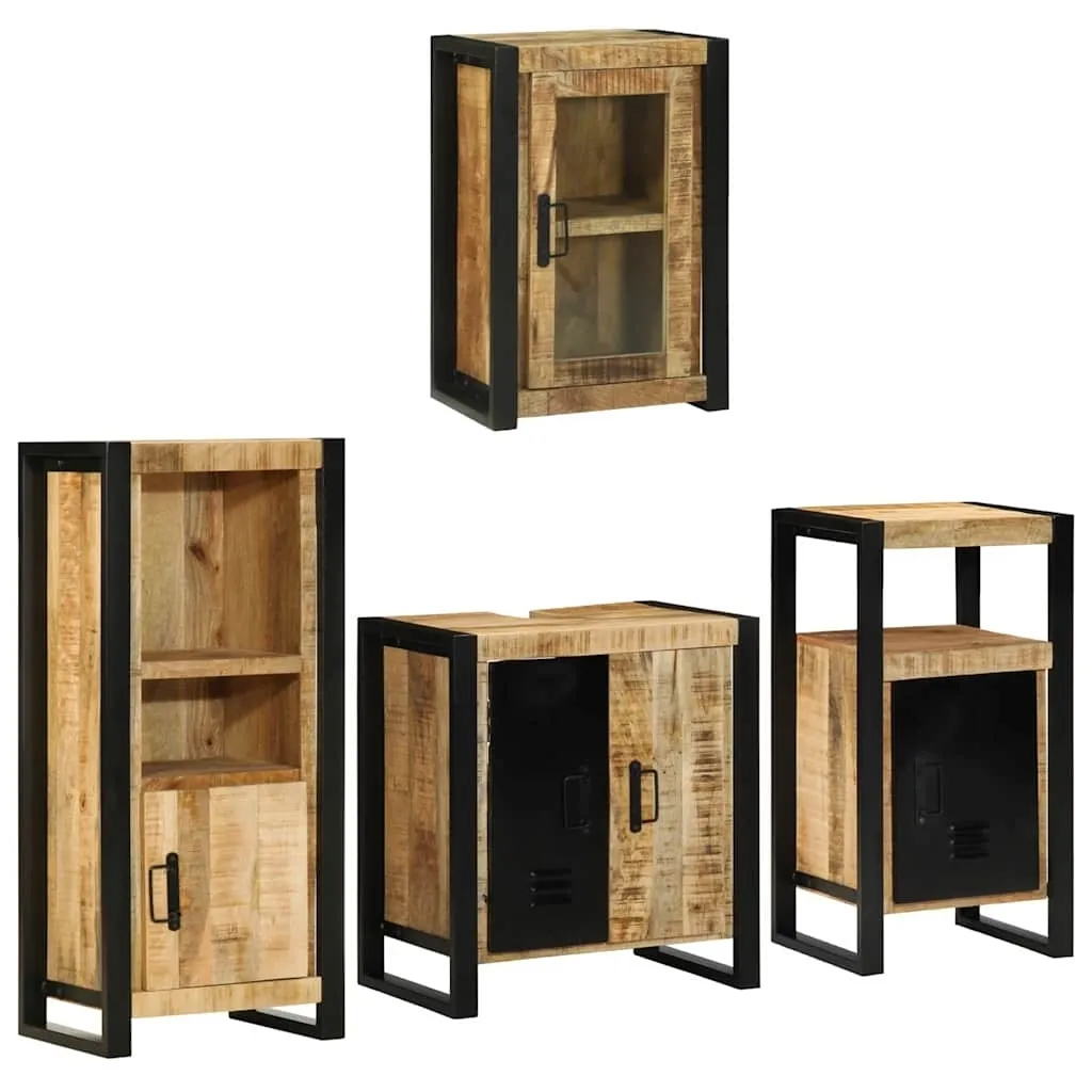 Set namještaja za kupaonicu 4 kom. Smeđa 55 x 35 x 60 cm - masivno drvo manga