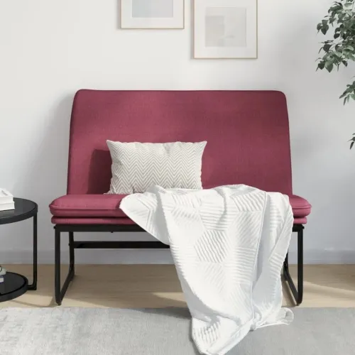 Klupa crvena boja vina 100 x 75 x 76 cm od tkanine - boja crnog vina Cijena