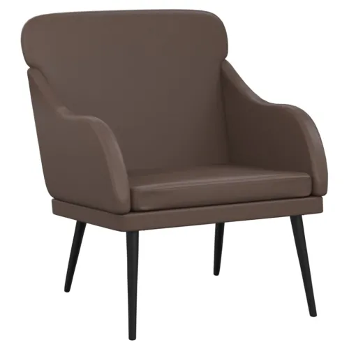 Fotelja smeđa 63 x 76 x 80 cm od umjetne kože - Smeđa Cijena