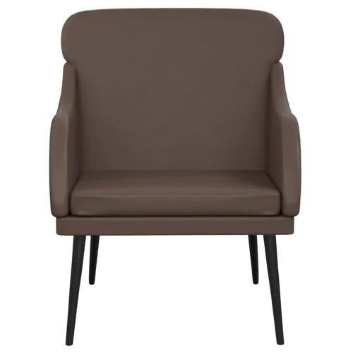 Fotelja smeđa 63 x 76 x 80 cm od umjetne kože - Smeđa Cijena