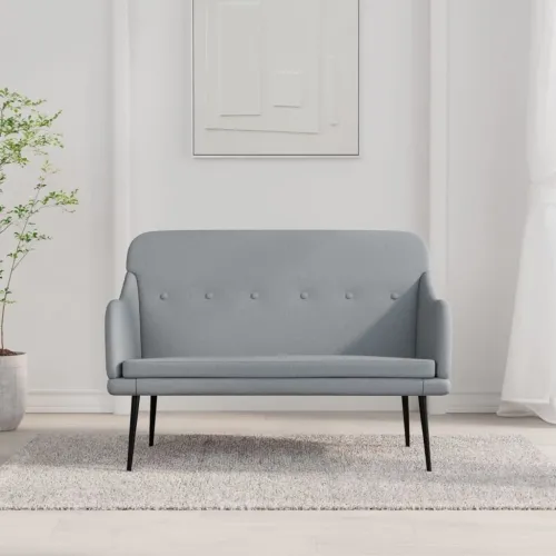 Klupa svjetlosiva 110 x 76 x 80 cm od tkanine - Svjetlosiva Cijena