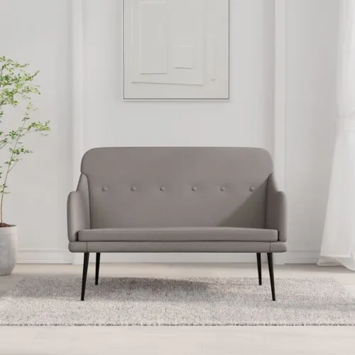 Klupa smeđesiva 110 x 76 x 80 cm od tkanine - Sivo-smeđa Cijena