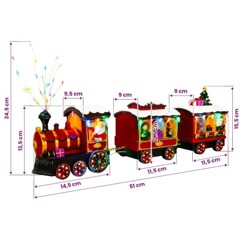 Božićni vlak SALO 51 x 9,5 x 24,5 cm Resin Multicolour Cijena