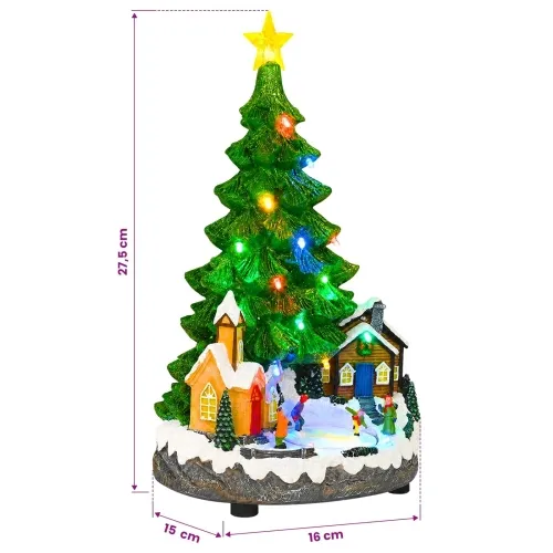 Glazbeno božićno drvce SALO 16 x 15 x 27,5 cm Smola Zelena Cijena