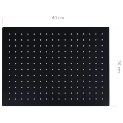 Glava za tuš od nehrđajućeg čelika 40 x 30 cm pravokutna crna - Crna 40 x 30 cm Cijena