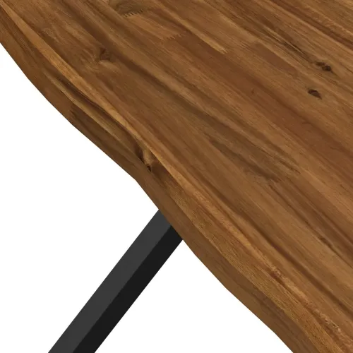 Stol za blagovanje s prirodnim rubom 70 x 70 x 75 cm - Prirodna i crna 70 x 70 x 75 cm Živi rub Cijena