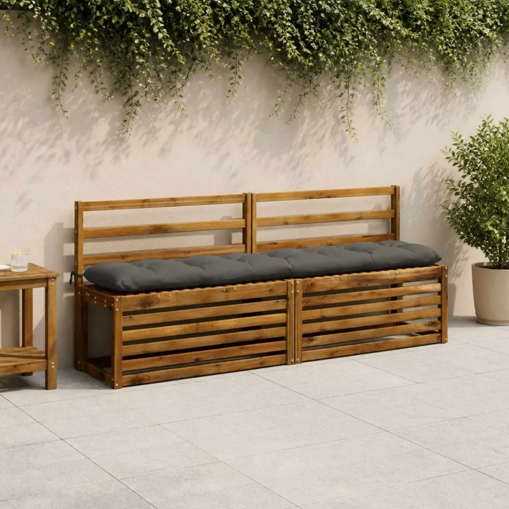 Jastučić za klupu VIANEN 100% poliester Antracit - Antracit 190 x 30 x 12 cm