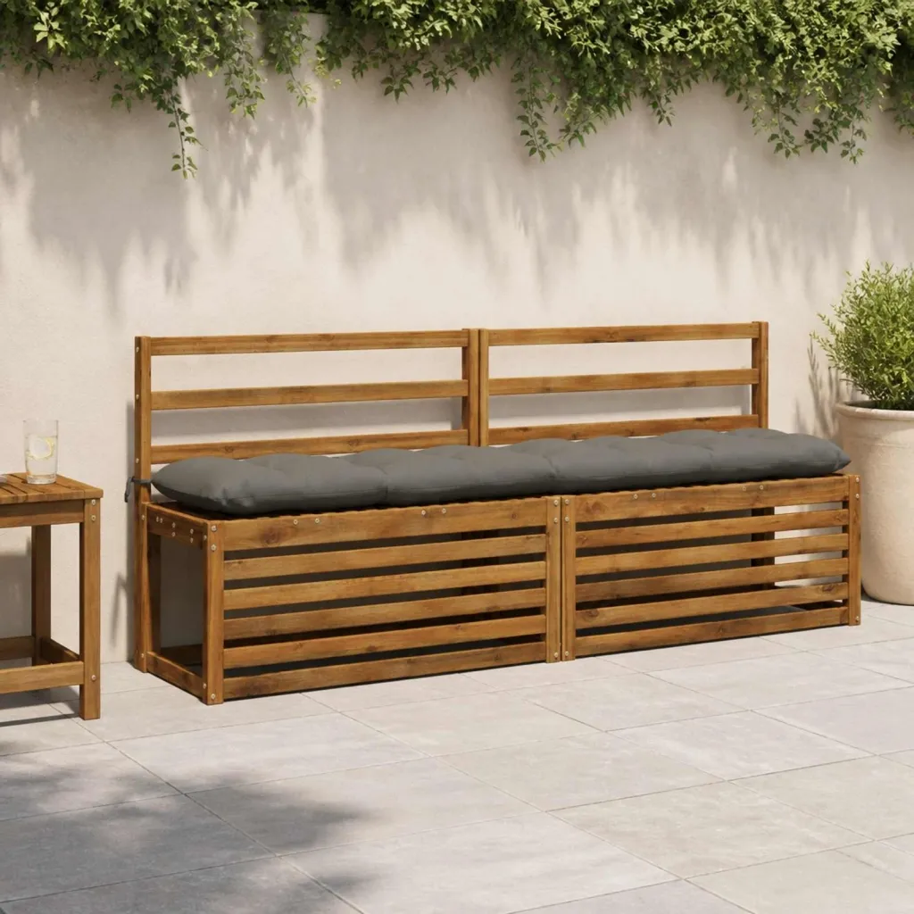 Jastučić za klupu VIANEN 100% poliester Siva 200 x 30 x 12 cm - Siva 200 x 30 x 12 cm