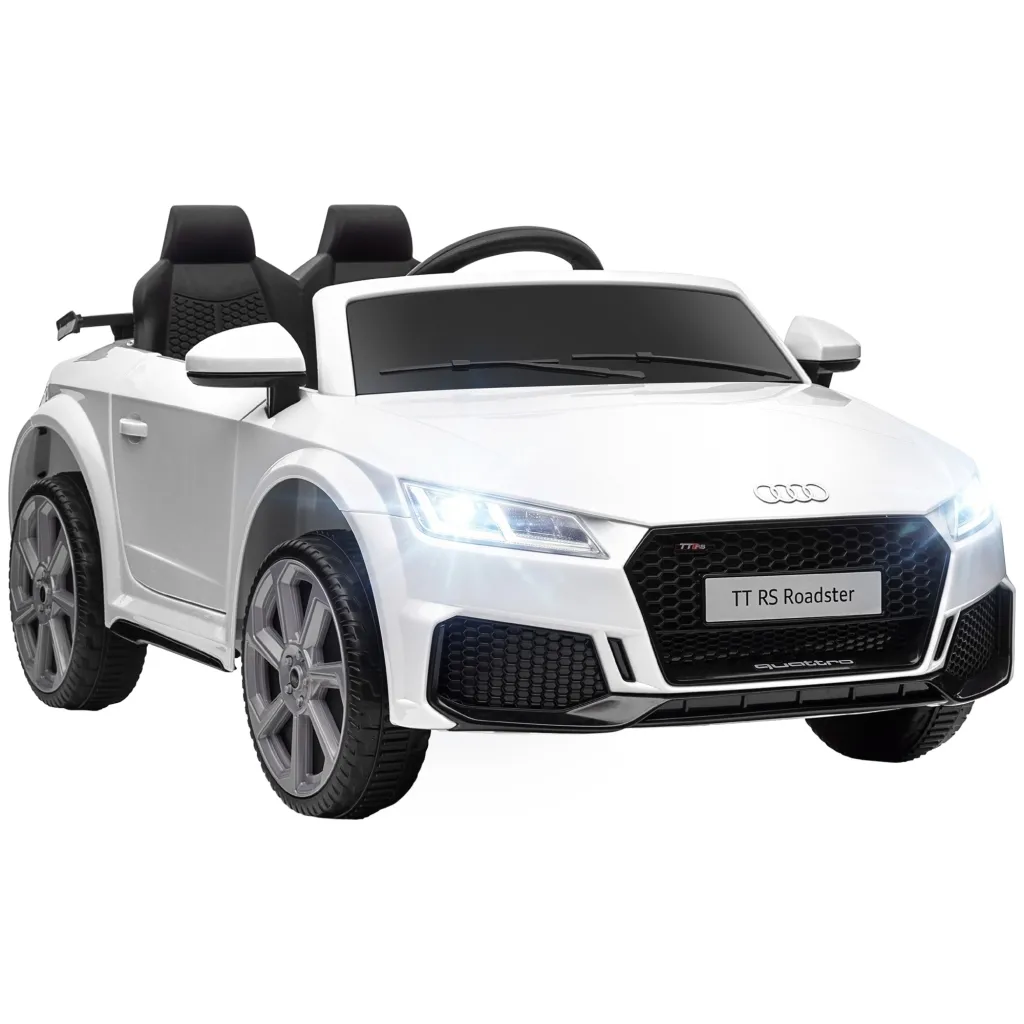 Dječji električni automobil Audi TT RS Roadster 3 km/h daljinski upravljač LED USB bijeli