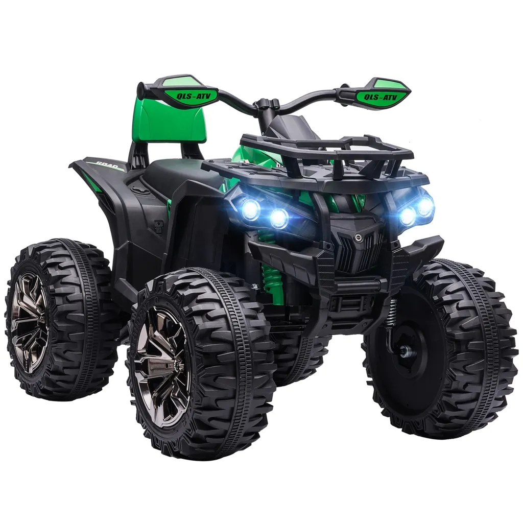 Električni quad za djecu s priključkom za svjetla i glazbu 3-8 km/h za uzrast 3-5 godina zeleni