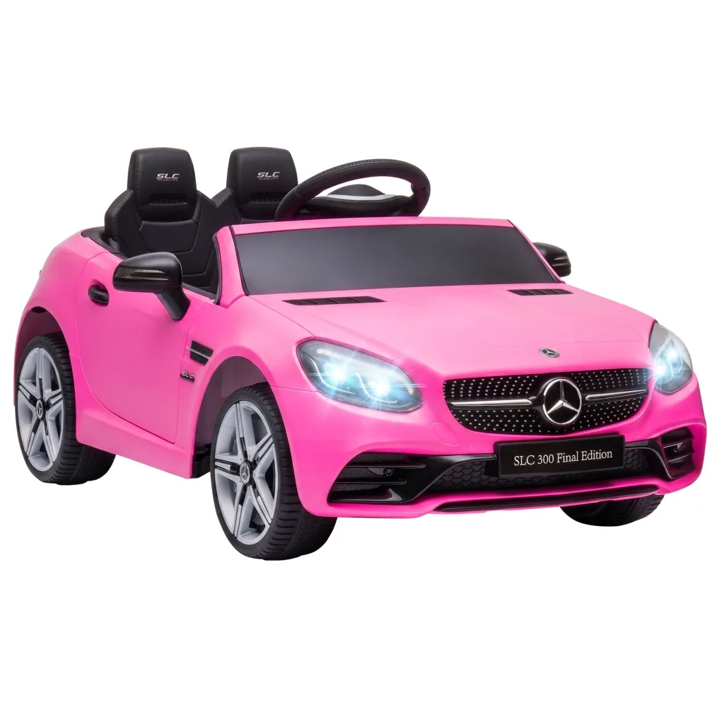 Dječji električni automobil s LED svjetlima i pojasom rozi 107x62 5x44 cm