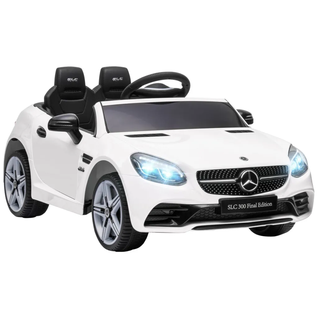Dječji električni automobil LED svjetla pojas 3-5 km/h bijeli 107x62 5x44 cm
