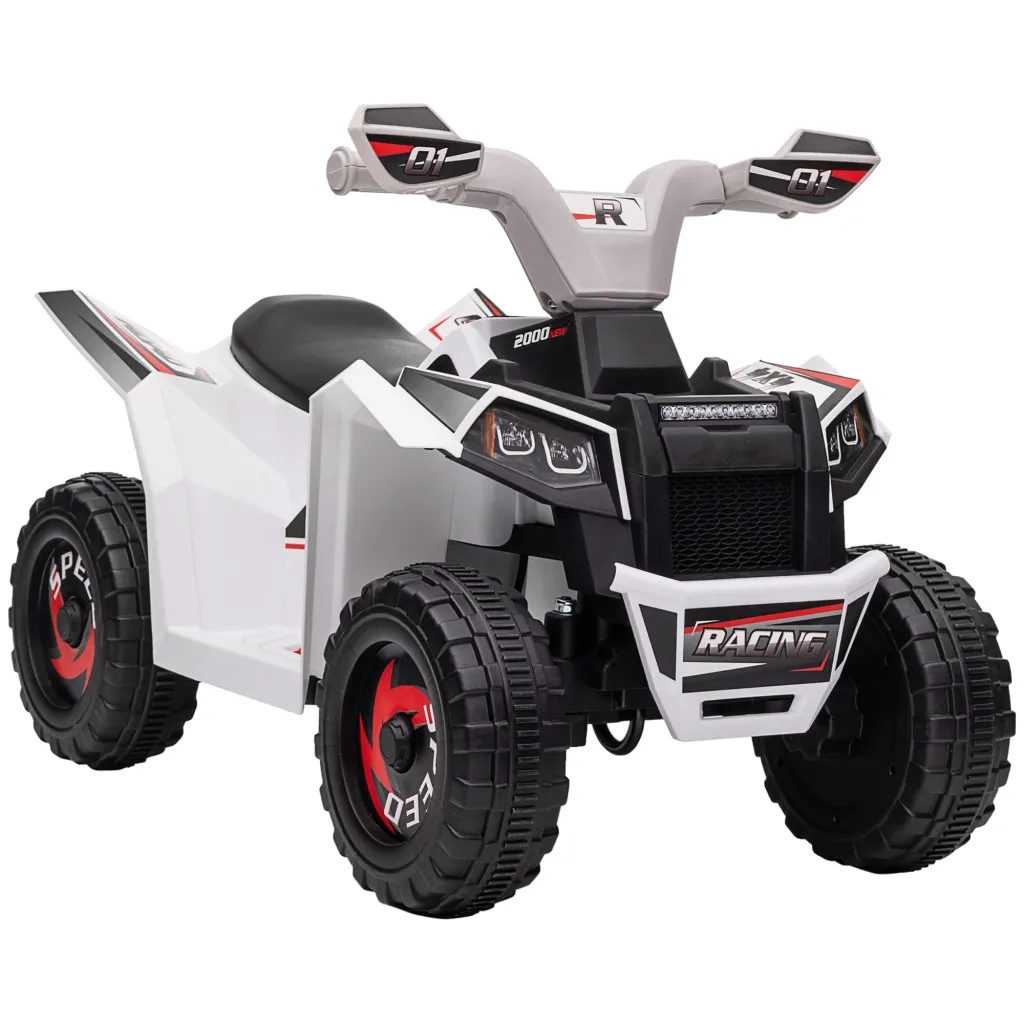 Električni dječji quad 2 5 km/h brzina naprijed i natrag za djecu od 18-36 mjeseci bijela