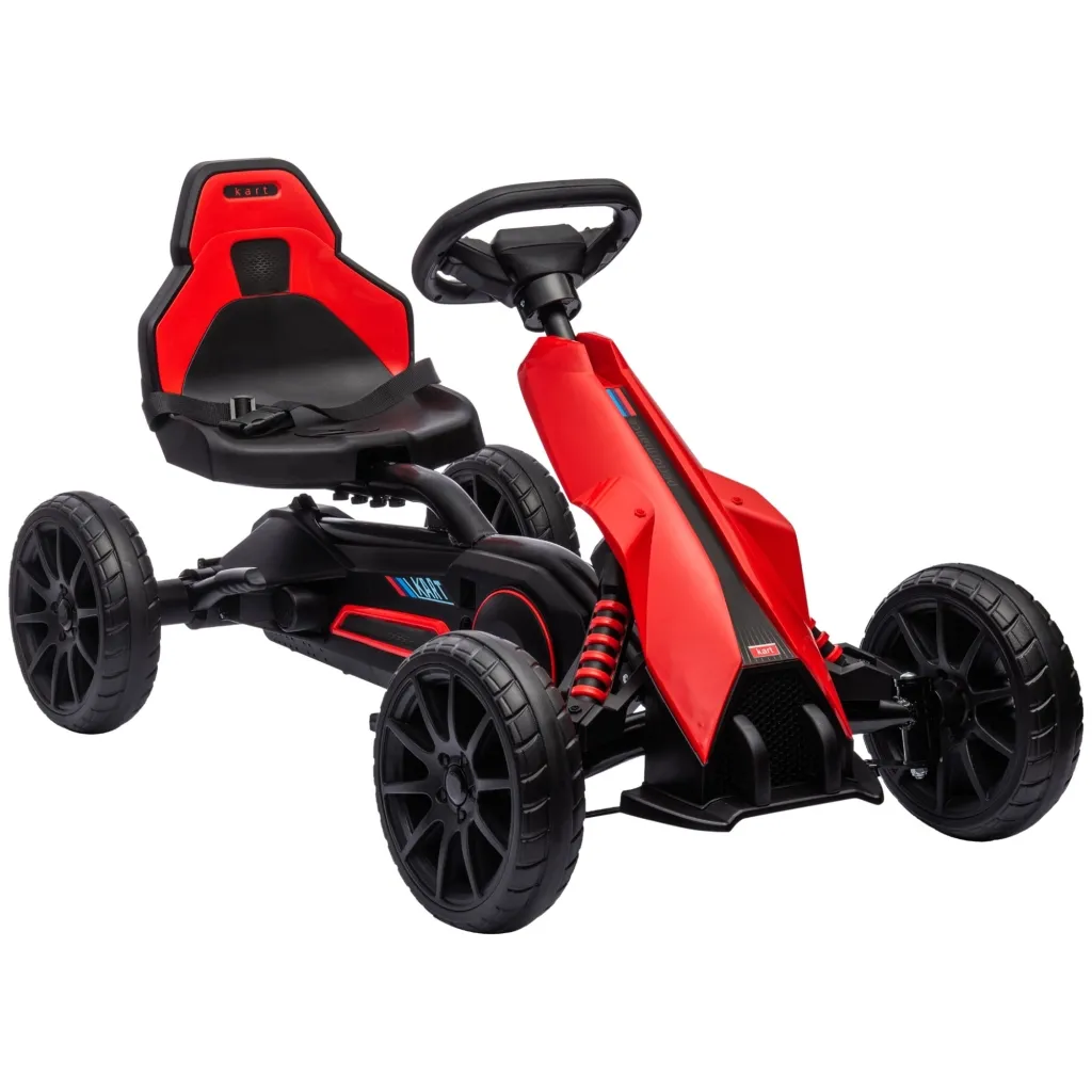 Go-Kart Go-Kart s pedalama za vožnju naprijed i unatrag za djecu od 3 do 8 godina crvena