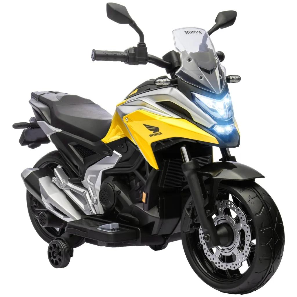 Električni dječji motocikl Honda 3 km/h glazba i svjetla 3-6 godina do 30 kg žuti