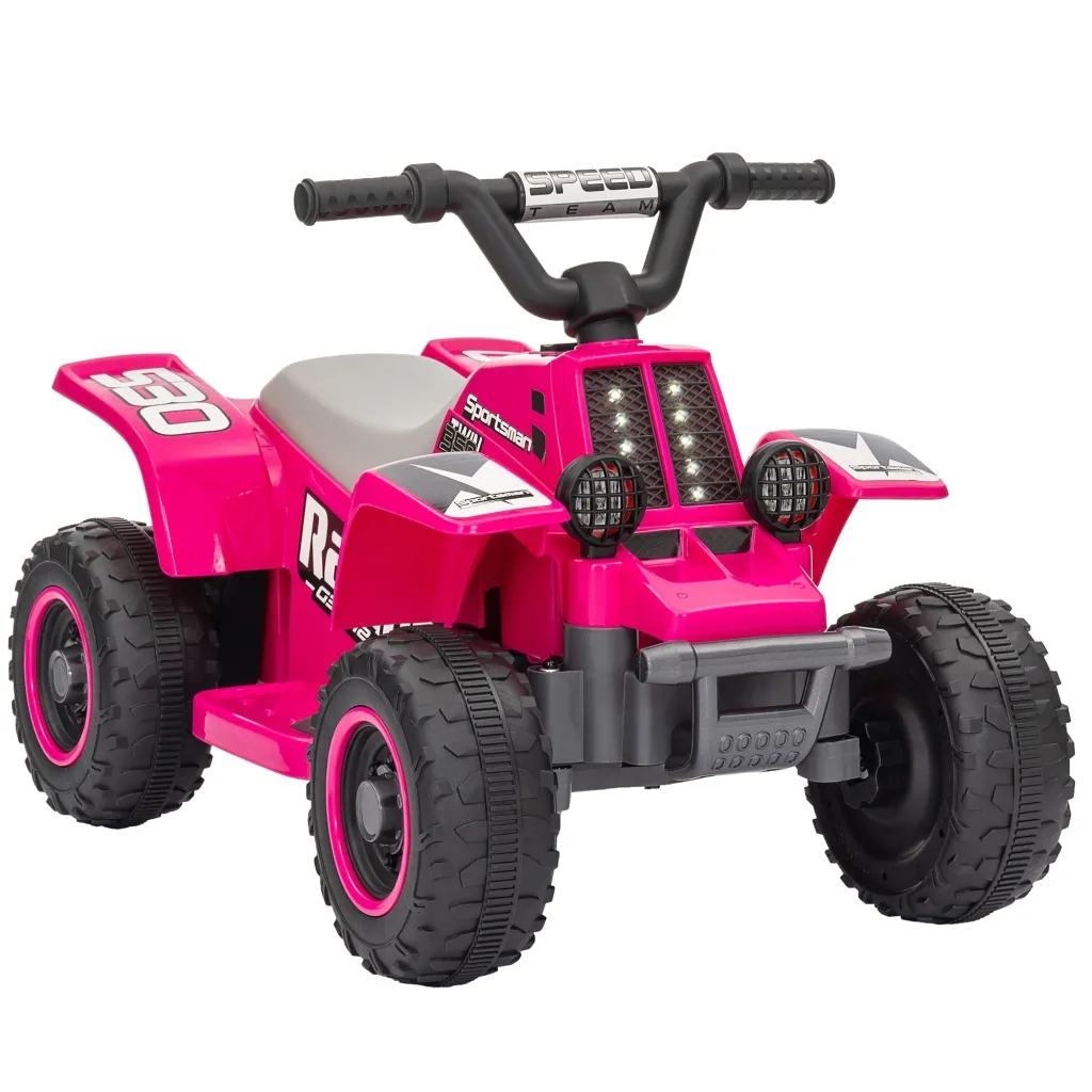 Električni quad za djecu na baterije vozi naprijed i nazad LED svjetla 18-36 mjeseci roza