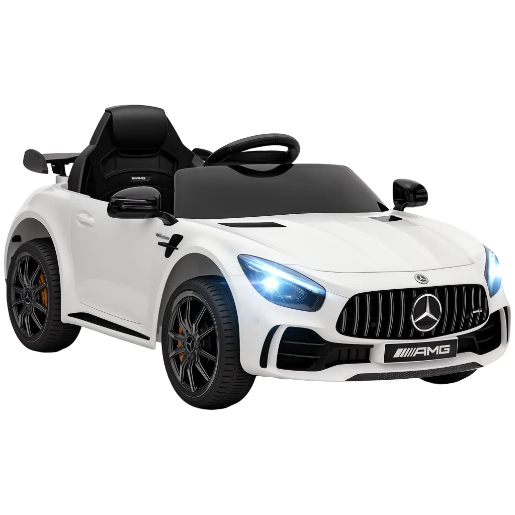 Električni dječji automobil Mercedes 3-5 km/h daljinski upravljač svjetla i glazba bijela