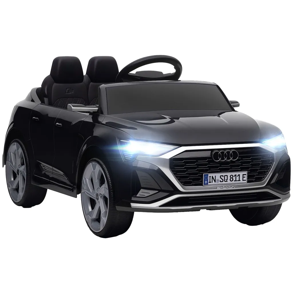 Električni dječji automobil 12V Audi Q8 3-5 km/h daljinski upravljač prednja svjetla glazba crni