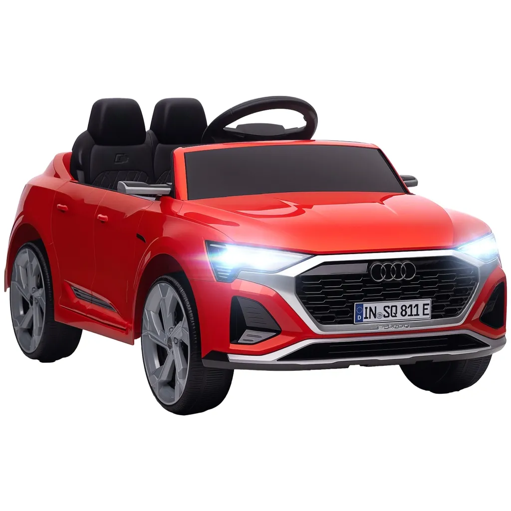 Električni dječji automobil 12V Audi Q8 3-5 km/h daljinski upravljač prednja svjetla glazba crveni