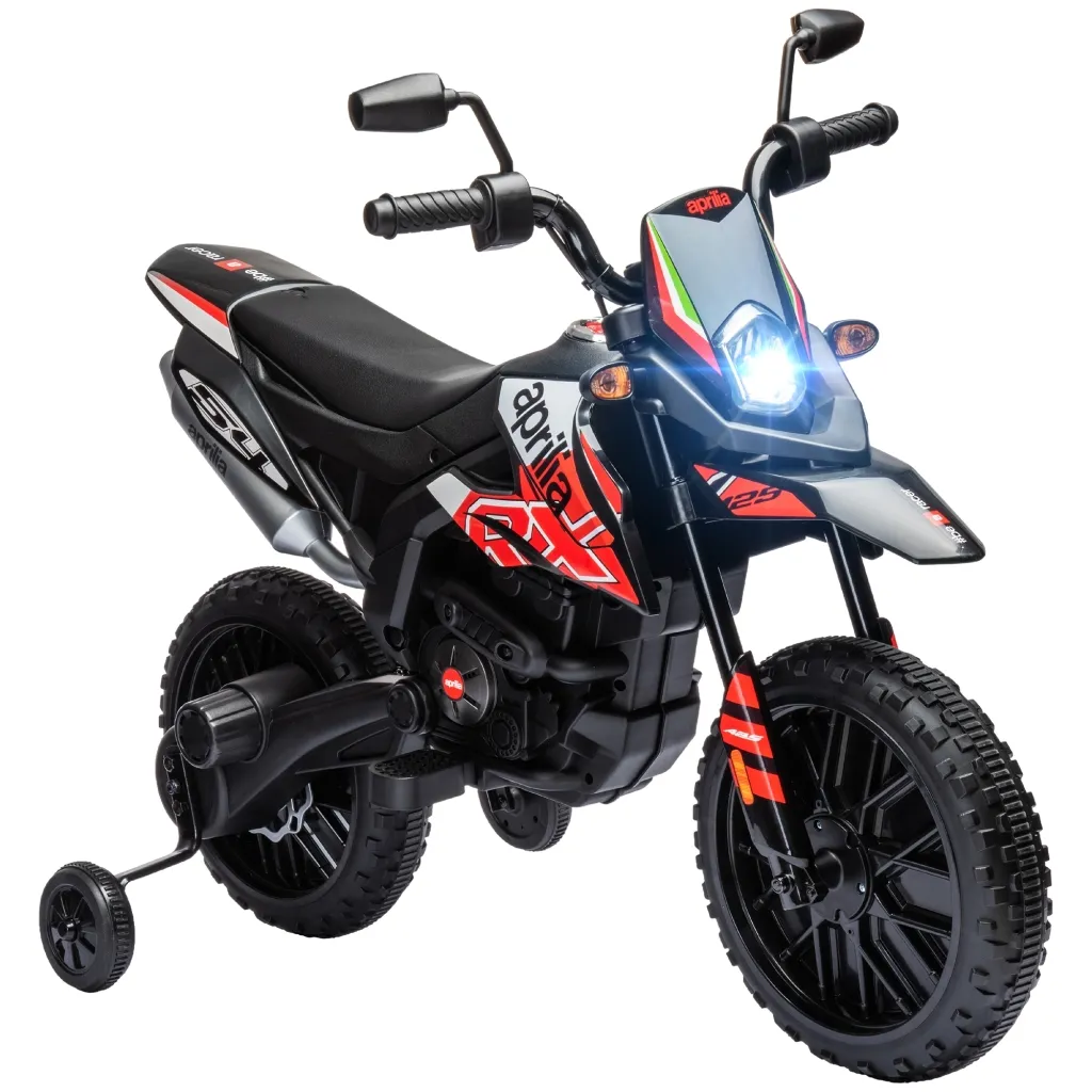 Električni motocikl za djecu 12V električni motocikl s 2 motora pomoćni kotači amortizeri 13-inčni kotači glazba USB