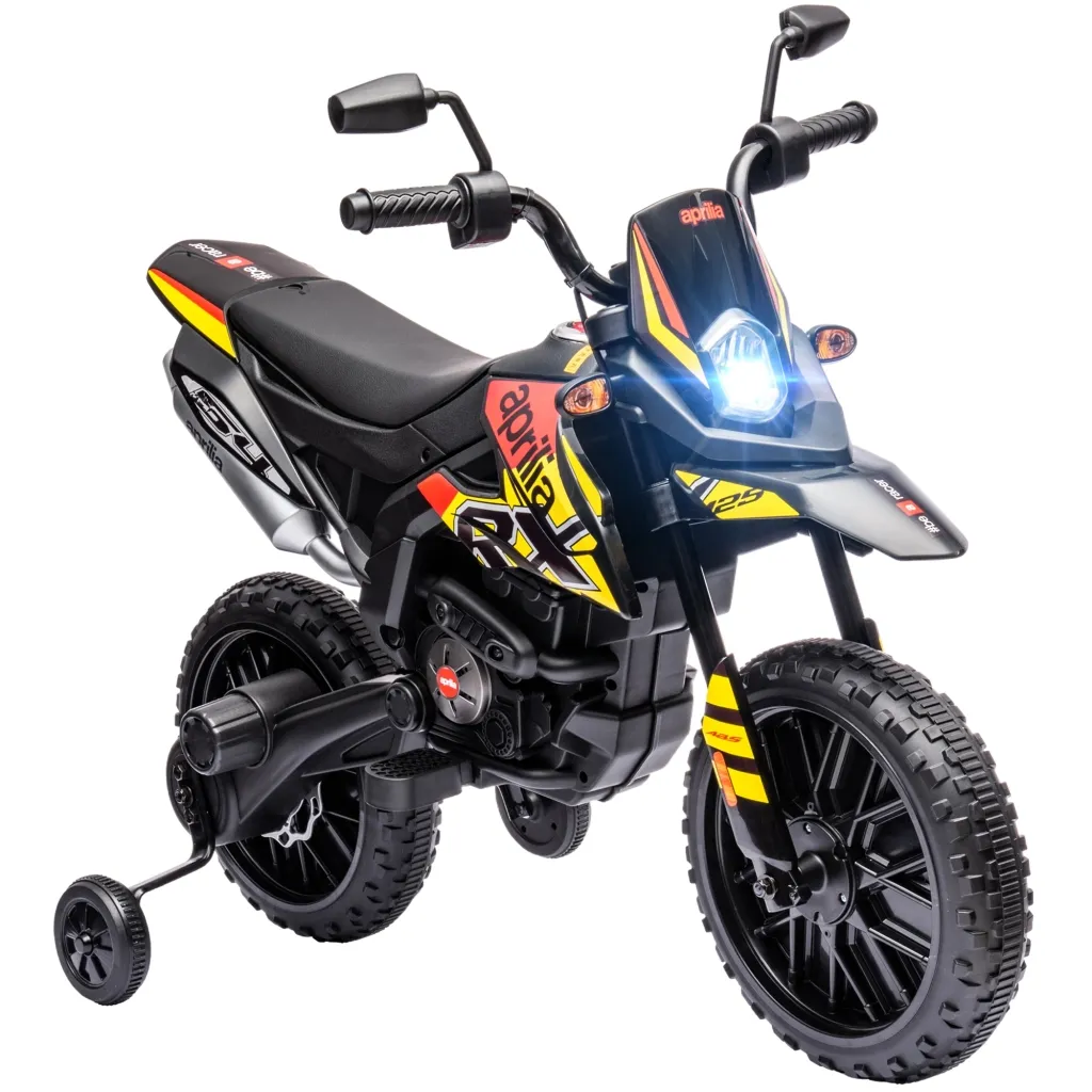 12V dječji motocikl s pomoćnim kotačima LED svjetlima glazbom USB-om električni motocikl za dječake i djevojčice žuti
