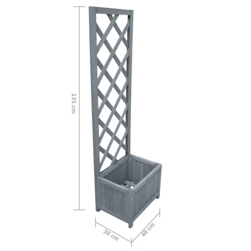 Sadilica s rešetkom 40x30x135 cm od masivne jelovine - Siva 40 x 30 x 135 cm Cijena